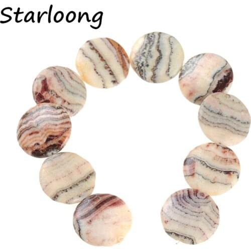 Round Shape Natural Geode Red Agates Gem Stone Stripe Flat Slice Slab Loose Strand Spacer Beads Chip For Jewelry Making Necklace