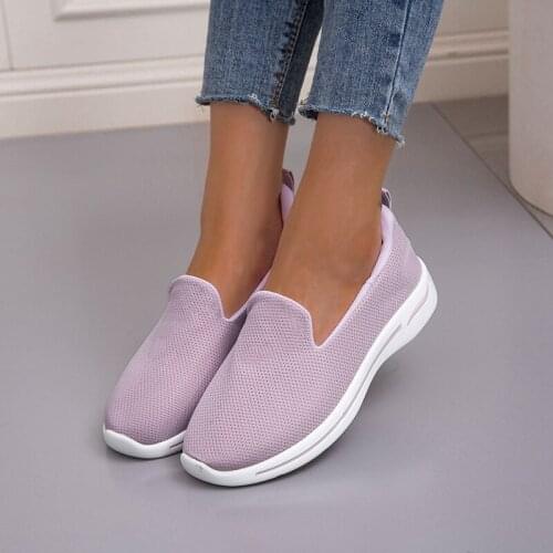 Womens Shoes 2021 Light Breathable Sneakers Women Plus Size Mesh Wedge Vulcanized Shoes Non Slip Women Loafers Zapatillas Muje