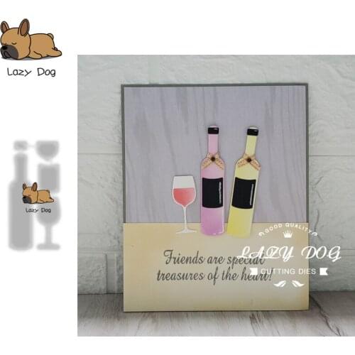 Wine Bottle Metal Cutting Dies Scrapbooking Stencil DIY Mold Knife Craft Embossing Die Cuts Card Making New Dies For 2021