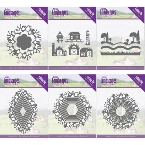 Piggy Craft metal cutting dies cut die mold Spring landscapes frame Scrapbook paper craft knife mould blade punch stencils dies