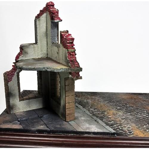DIY Puzzles Model Kits Wooden Ruins Corner Wall 1/35 Scene Dioramas