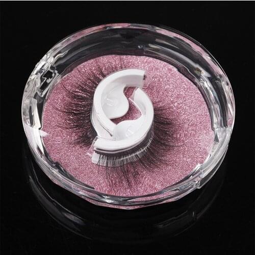 1 Pair Reusable Self-adhesive False Eyelashes Natural Curly Thick Wispy 3 Seconds to Wear No Glue Needed 3D Mink Fake Eyelashes