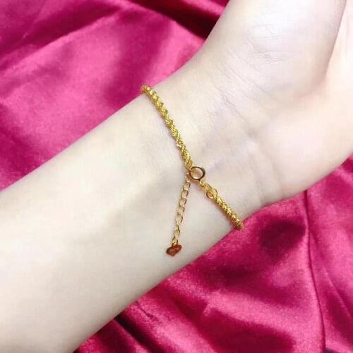 Genuine 18K White Yellow Gold Bracelet Chain AU750 Jewelry Party Women Nice Gift