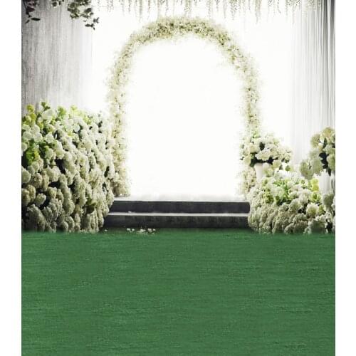 Newest Flower Door Solid Green Screen Photo Background for Wedding Vinyl Backdrops for Photography 200x300cm Camera Background