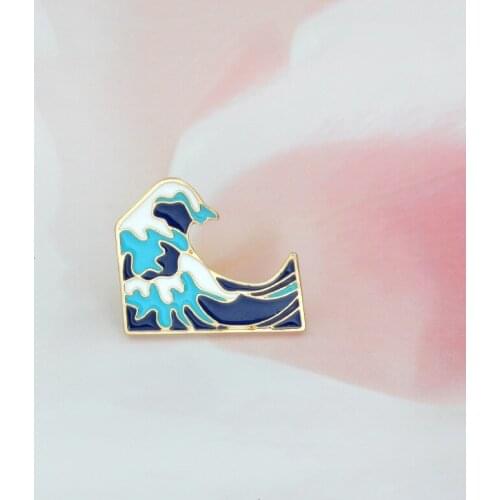 China Style Originality Fashion Personality Exquisite Sea Wave Oil Dripping Cartoon Brooch Alloy Brooch Jewelry accessories