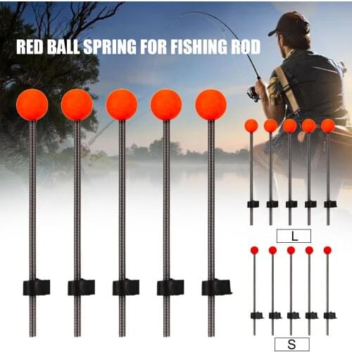 5Pcs Portable Fishing Red Ball Spring for Outdoor Winter Boat Sea Ice Fishing Rod Tools Tackle Accessories Equipment