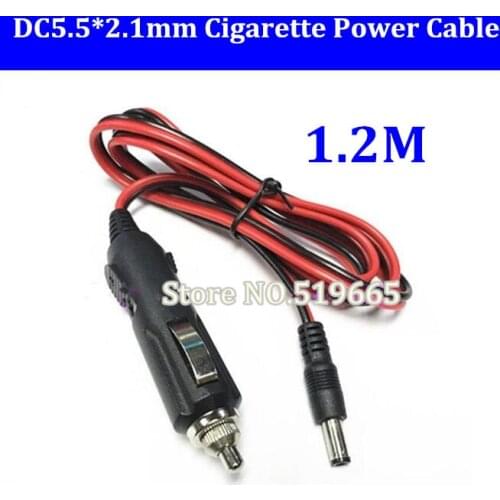 Portable 12V Car Cigarette lighter plug cable with DC 5.5mm*2.1mm male connector for car charger Extension Socket Cord 1pcs/lot