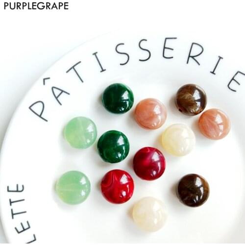 PURPLEGRAPE Fashion Vintage Acrylic Geometric Marble Pendant DIY Handmade Earrings Accessories Jewelry Beads 10 Pack