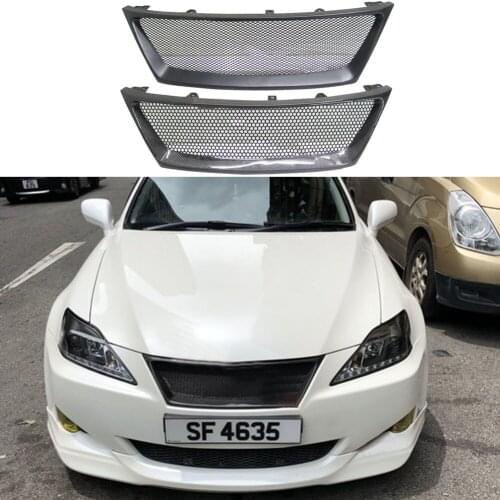Car Front Bumper Center Grille Grill Refit For Lexus IS250 IS300 2006-2008 Matt Black, Carbon Fiber