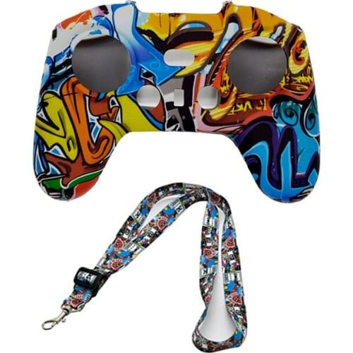 For DJI FPV Remote Controller Silicone Cover Transmitter Graffiti Scratch Protective Film Colorful Case Skin Drone Accessories