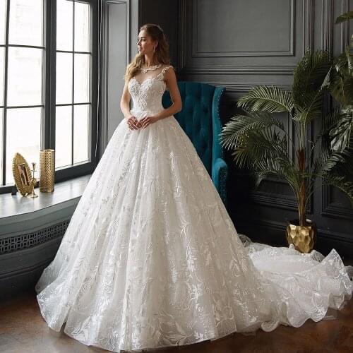 Vestidos De Noiva Tulle Wedding Dress Pearls Apliques Bodice Bridal Gowns Cap Sleeve Vintage Robes De Mariage Hochzeitskleid