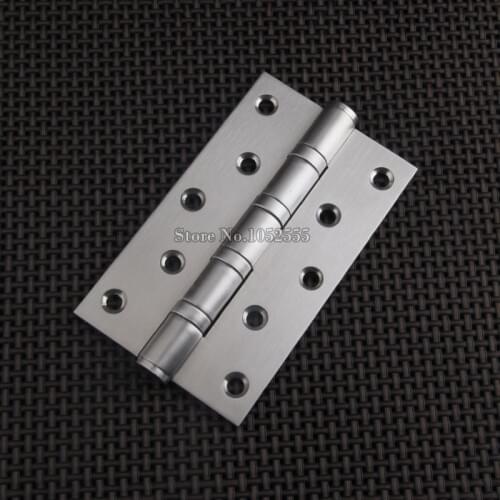 Top Quality 4PCS/lot 5" x 3" SUS304 Stainless Steel Extra-thick 3.0mm Brushed Door Hinges Smooth&Quiet Mute Hinges