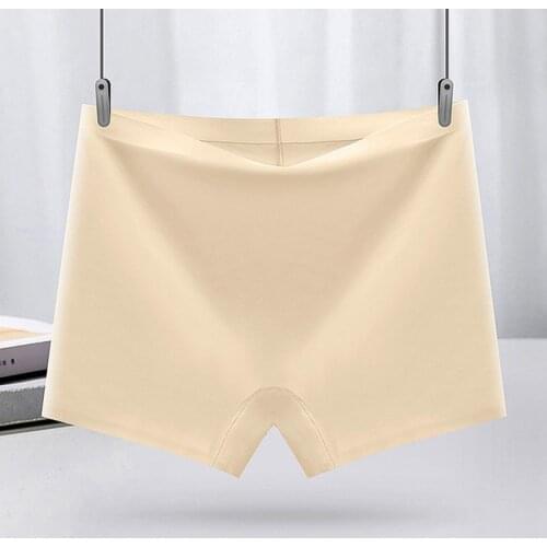 Women Ice Silk Underwear Ultra-Thin Seamless Lingerie Knicker Panties Short Cotton Boxers Underpants Elastic Safety Pants Female