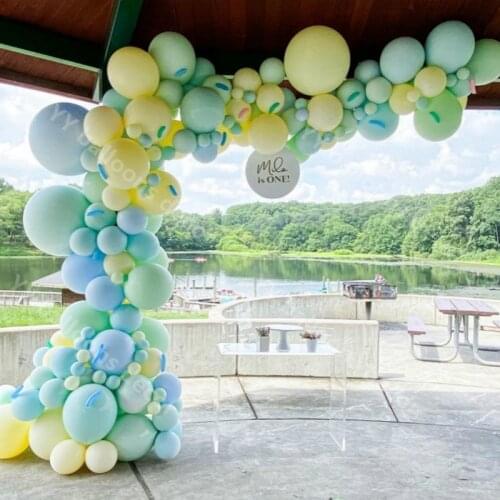 Global Macaron Blue Green Yellow Balloon GARALND Arch Kit Baby Shower Birthday Party Decorations Kids Boy Wedding Backdrop Decor