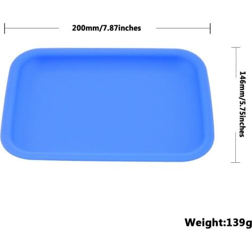 20*14.6*2.0 cm high quality Silicone Feeding Food Plate Tray Smoking Accessories Storage Tray Silicone cigarette tray