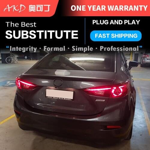 AKD Car Styling Taillights for Mazda 3 Mazda3 Axela 2014-2018 LED Tail Light DRL Tail Lamp Turn Signal Rear Reverse Brake