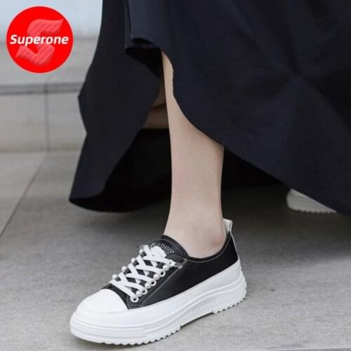 Superone New Women Flat Shoes Real Leather Beads Women Sneakers Fashion Comfortable Women Shoes Daily Women Footwear Size 35-39
