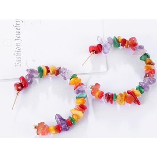 Ztech New Colorful Beads Fashion Style Earrings statement Round Earring Trend Jewelry Accessories For Women Gilrs Pendientes