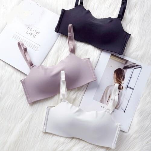 Women Bra Briefs Set Sexy Solid Underwear Fashion Push Up Ice Brassiere Female No Steel Ring Lingerie Low Waist Seamless Panties