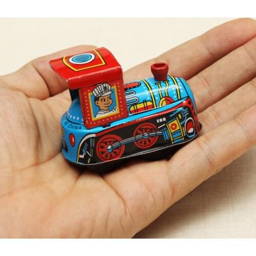 1Pc Wind Up Children Vintage Retro Steam Train Reminiscence Tin Toy Clockwork Spring Locomotive Classic Toy Children Baby Kid