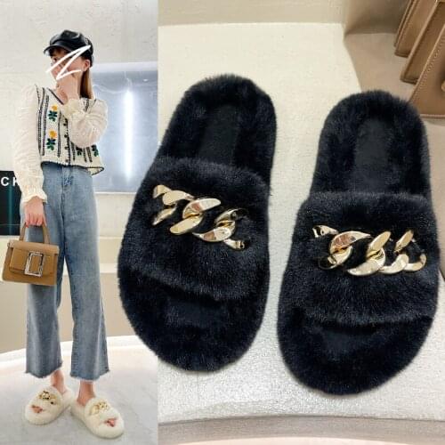 2021 New Womens Shoes Plush Slippers Home Korean Fashion Indoor Slippers Woman Slippers Women Shoes