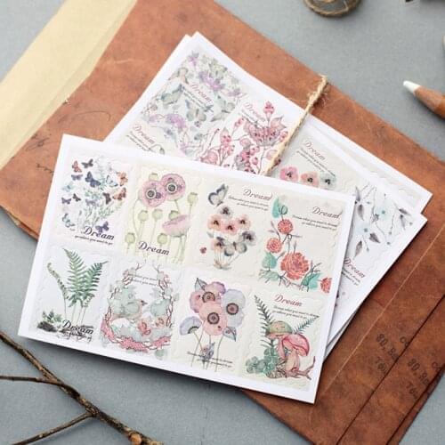 3 pcs/pack Blooming Flower Decorative Stickers Adhesive Stickers DIY Decoration Craft Scrapbooking Stickers Gift Stationery TZ24