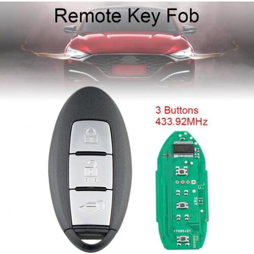 433.92MHz FSK 3 Buttons Smart Car Remote Key with 4A Chip Fit for NISSAN Qashqai X-Trail Keyless Entry System