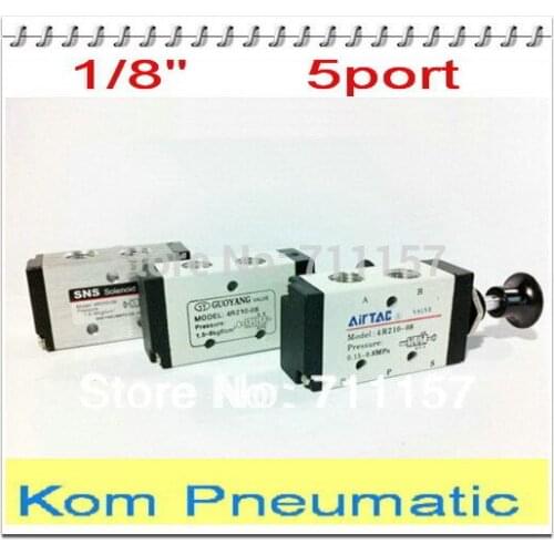 5 Way Hand Lever Solenoid Valve 1/8" BSP Hand Operated Solenoid Valve Push-pull Valve Manual Control Valves PT1/8
