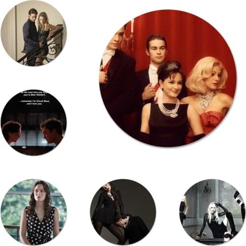 58mm Gossip Girl Blair and Chuck Badge Brooch Pin Accessories For Clothes Backpack Decoration gift