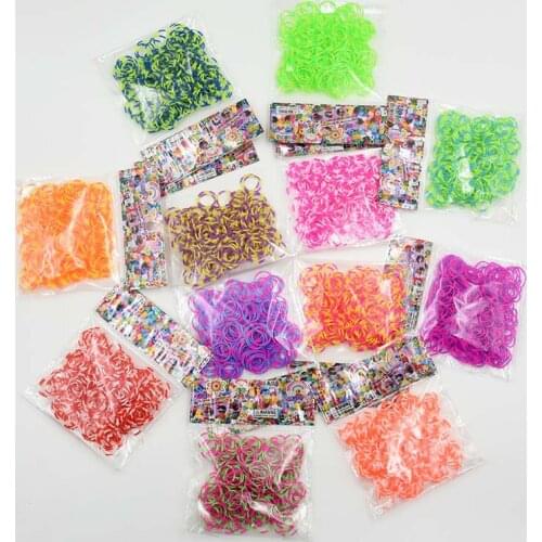 600pcs Refill Pack! Rubber Loom Bands Diy Toys for Kids Lacing Bracelets Girls Gift Hair Rubber Bands Refill Make Woven Bracelet