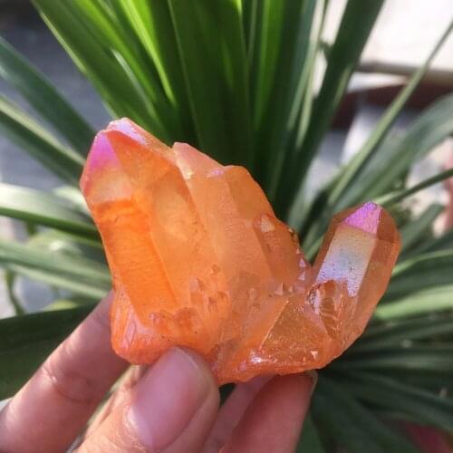 82g Natural Electroplating Multicolored Crystal Cluster Quartz Point mineral Healing