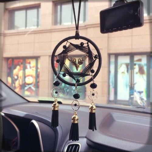 Car interior rearview mirror pendant dream catcher pendant handmade seven-pointed star pendant tassel car hanging