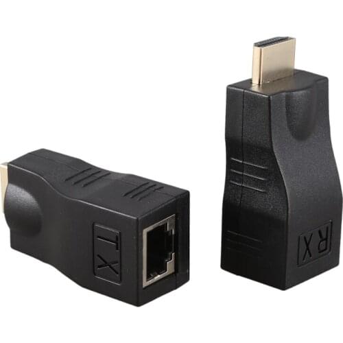 Hot 4K 3D HDMI 1.4 30M Extender to RJ45 Over Cat 5e/6 Network LAN Ethernet Adapter