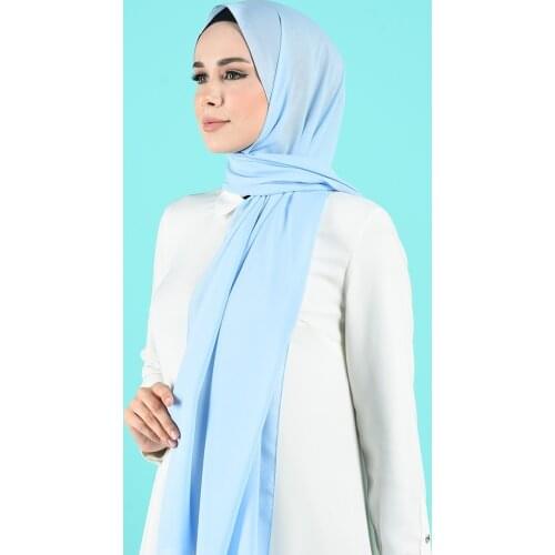 Good stitch sewing plain high quality premium heavy chiffon hijab scarf malaysia women scarf hijabs long shawl shawl 190-75