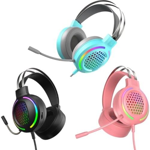 40GD RGB Rainbow Backlit Gaming Keyboard Mouse Combo LED PC Gaming Headset with Microphone Large Mouse Pad USB Wired