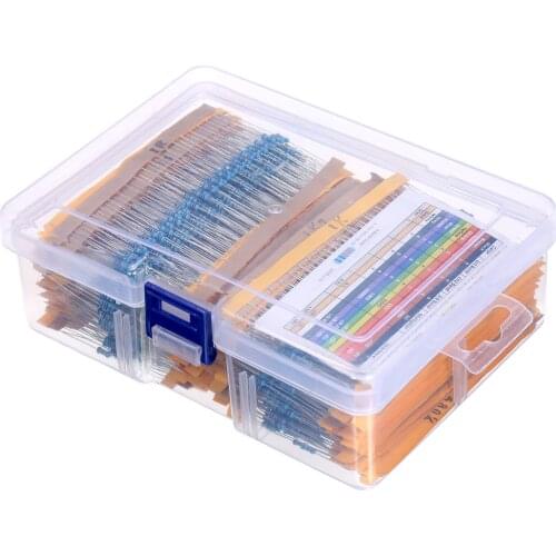 KKmoon 2600pcs 130 Values 1/4W 0.25W 1% Metal Film Resistors Assorted Pack Kit Set Lot Resistors Assortment Kit
