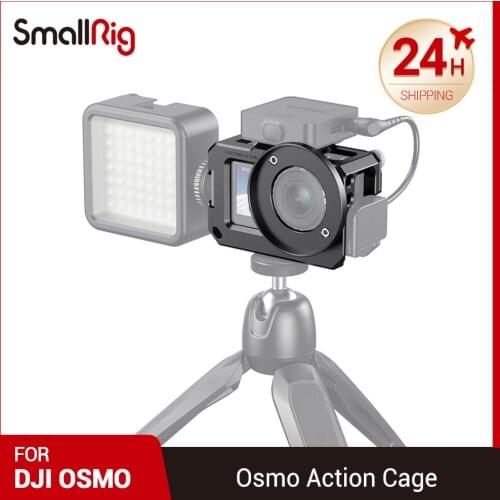 SmallRig Vlog Cage for DJI Osmo Action (Compatible w/ Microphone Adapter) Compatible w/ the CYNOVA Dual 3.5mm USB-C Adapter 2475