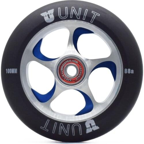 Scooter wheels with iron hub, stable and precise design, 110mm 100mm handcart tyre aluminium alloy CNC 88A PU