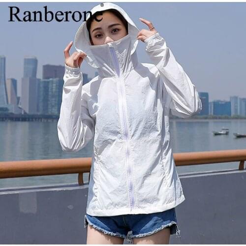 Womens Thin Coat Summer Sun Protection Clothing Zipper Hooded Casual Jacket Running Jacket Plus Size 3XL Quick Dry Windbreaker