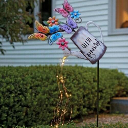 Solar Powered Watering Can Sprinkles Fairy Light Waterproof Shower Light For Outdoor Garden Lawn Courtyard Decorative Lamp