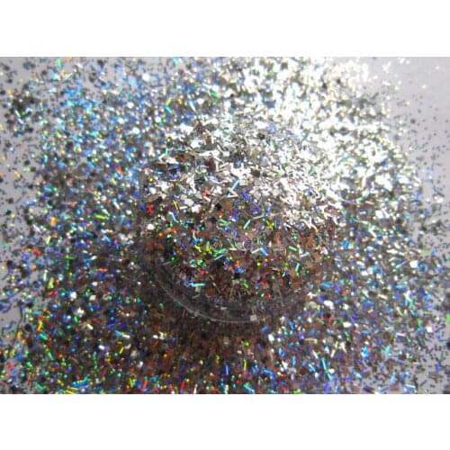 Laser Silver Glitters Holographic Glitter Dust Mix