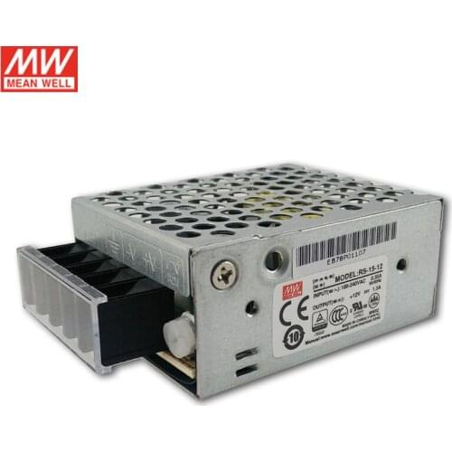 MEAN WELL RS-15-12 15W 12V Switching Power Supply 110V/220V AC to 12V DC 1.3A Power Unit 5G Viberation Compact Size