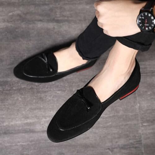Men Formal Wedding Shoes Men slip on fashion Business Dress Bow Shoes Men Loafers Pointy Shoes outdoor club party moccasins
