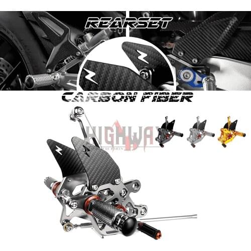 Motorcycle CNC & Carbon Fiber Footrest Rear Sets Adjustable Rearset Foot Peg for Yamaha FZ1 1000 Fazer FZ1S FZ8 2010-2013