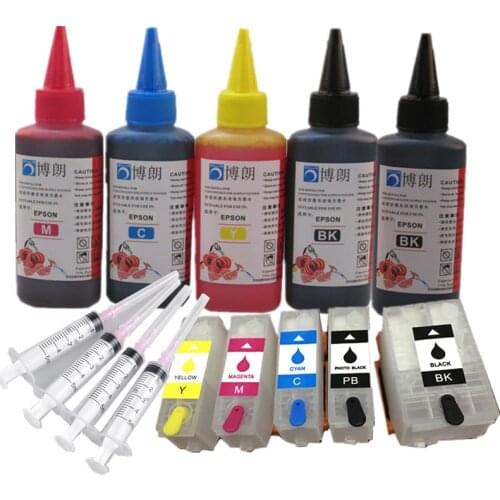 Refill ink kit for epson 202xl 202 Refillable ink cartridge arc chip for Epson Expression Photo XP-6000/XP-6005/XP-6100/XP-6105