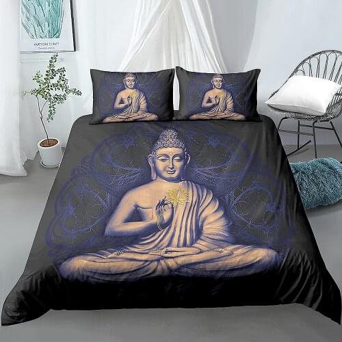 8 Size 3D Buddha Printed 2/3 Pcs/Set Duvet Cover With Pillowcase Set Home Textiles Comforter Cover Quilt Cover Duvet Cover Set