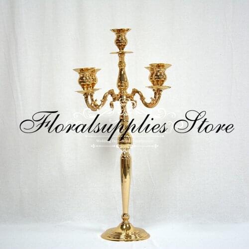 New 84cm high gold metal wedding candlestick Table decoration centerpieces metal candle holder