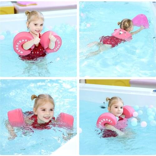 Swimming Ring Swim Floater Summer Bath Toys Non-Inflatable Arm Swim Float Swimming Sleeve Pool Trainer for 3-6 Years Kids