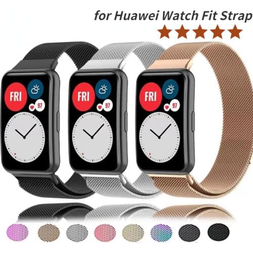 Magnetic Loop Band For Huawei Watch FIT Smart watchband Accessories Wrist bracelet stainless steel metal correa huawei fit Strap