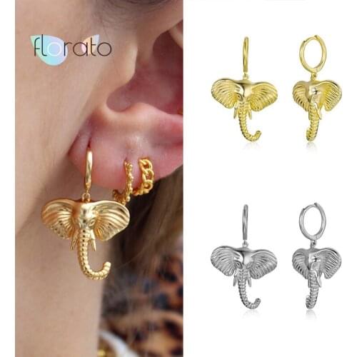 925 Sterling Silver Ear Buckle Elephant Earrings For Women Minimalist Animal Circle Hoop Earrings for Women Fashion Jewelry